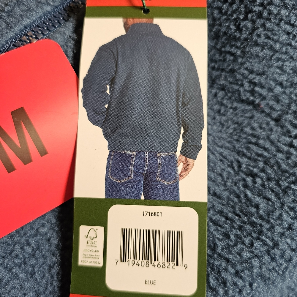 Orvis Men Fleece Full Zip Jacket Blue Size Medium - Picture 3 of 13